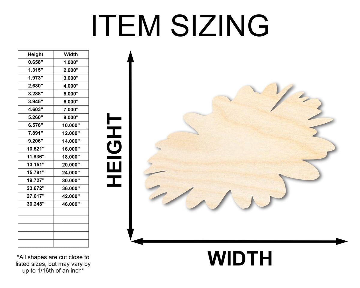Unfinished Wood Dandelion Shape - Flower Craft - up to 46" DIY - NameSigns.com
