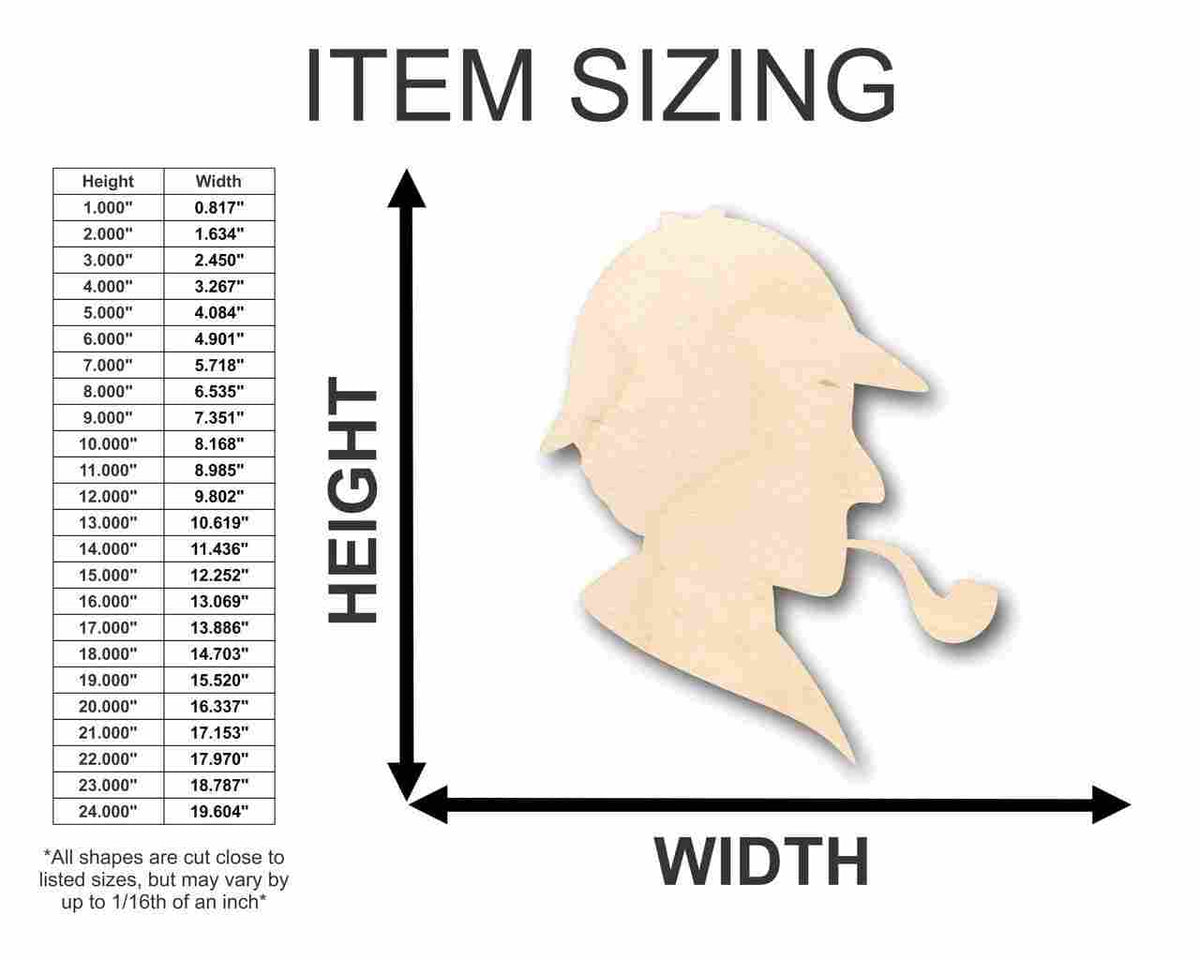 Unfinished Wood Detective Shape - Craft - up to 46" DIY - NameSigns.com