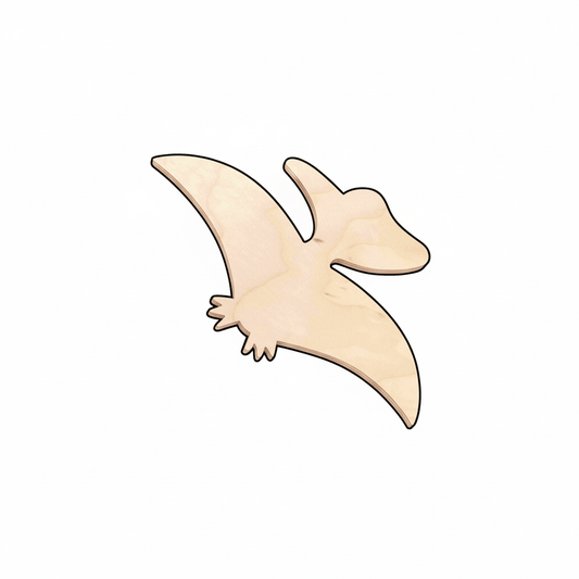 Unfinished Wood Dinosaur Baby Pterodactyl Silhouette - DIY Wooden Craft Shape Up to 46" - NameSigns.com