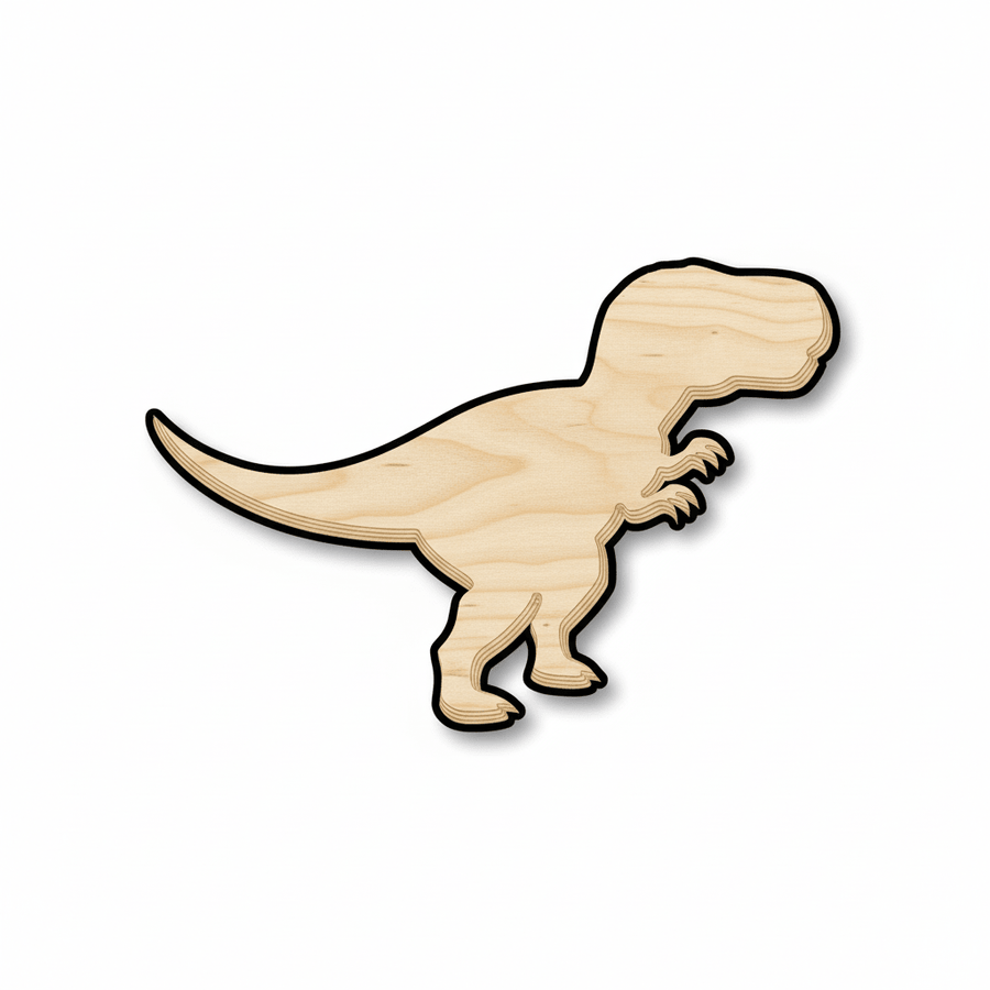 Unfinished Wood Dinosaur Baby T Rex Silhouette - DIY Wood Craft Shapes Up to 46" - NameSigns.com