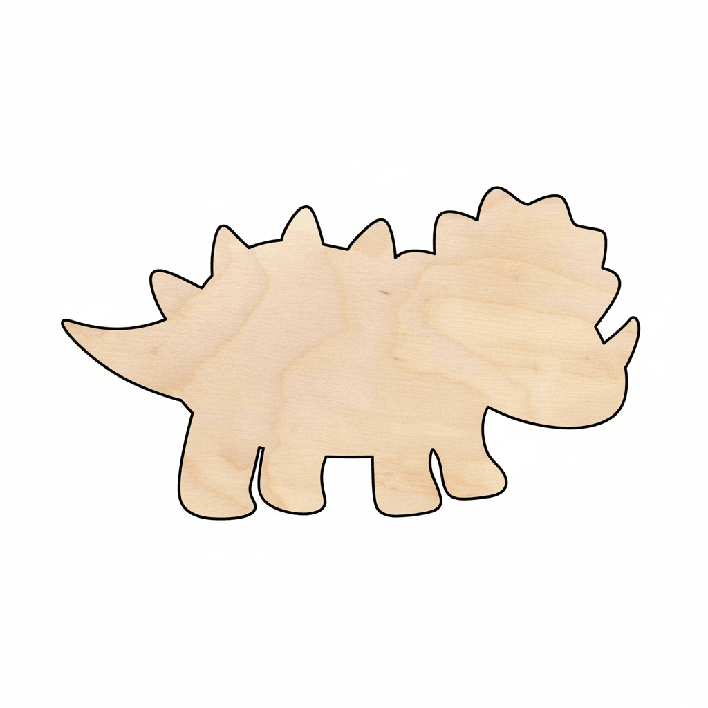 Unfinished Wood Dinosaur Baby Triceratops Silhouette – DIY Wood Craft Shapes - NameSigns.com