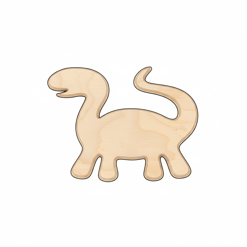 Unfinished Wood Dinosaur - DIY Wooden Dinosaur Craft Shapes | Baltic Birch Plywood Cutout - NameSigns.com