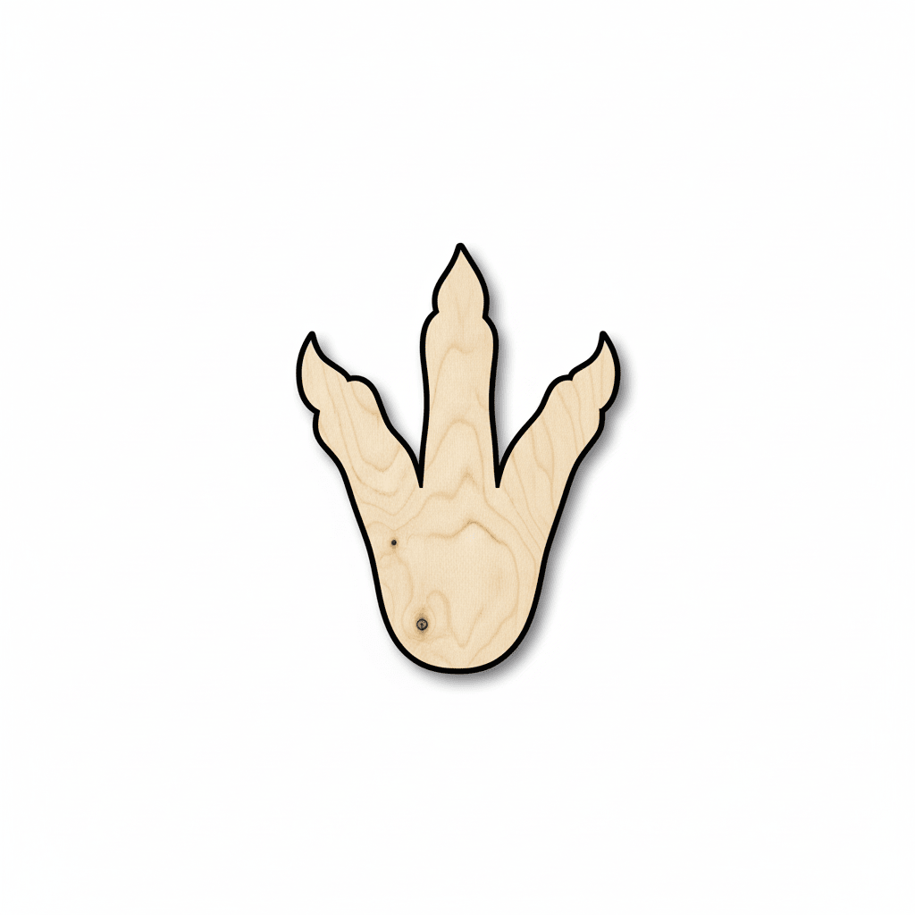 Unfinished Wood Dinosaur Foot Shape – Baltic Birch Plywood Craft Project - NameSigns.com