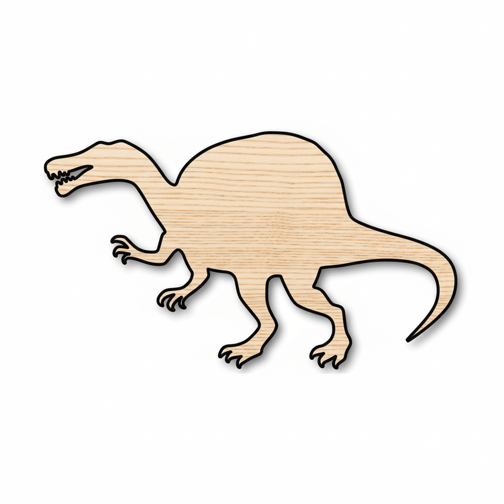 Unfinished Wood Dinosaur Spinosaurus Shape - DIY Wooden Craft Project - Baltic Birch Plywood - NameSigns.com