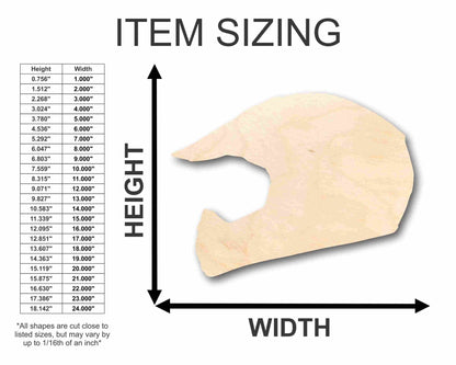 Unfinished Wood Dirt Bike Helmet Silhouette - Craft - up to 46" DIY - NameSigns.com