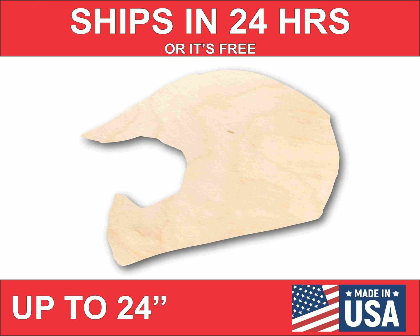 Unfinished Wood Dirt Bike Helmet Silhouette - Craft - up to 46" DIY - NameSigns.com