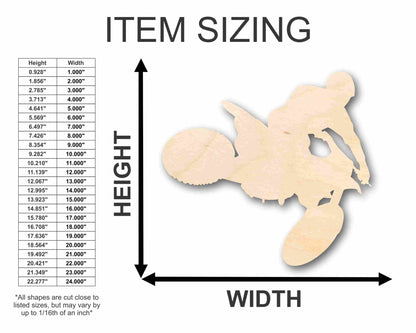 Unfinished Wood Dirtbike Silhouette - Craft - up to 46" DIY - NameSigns.com