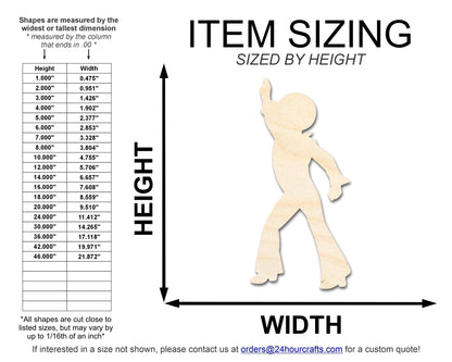 Unfinished Wood Disco Man Shape | DIY Craft Cutout | up to 46" DIY - NameSigns.com