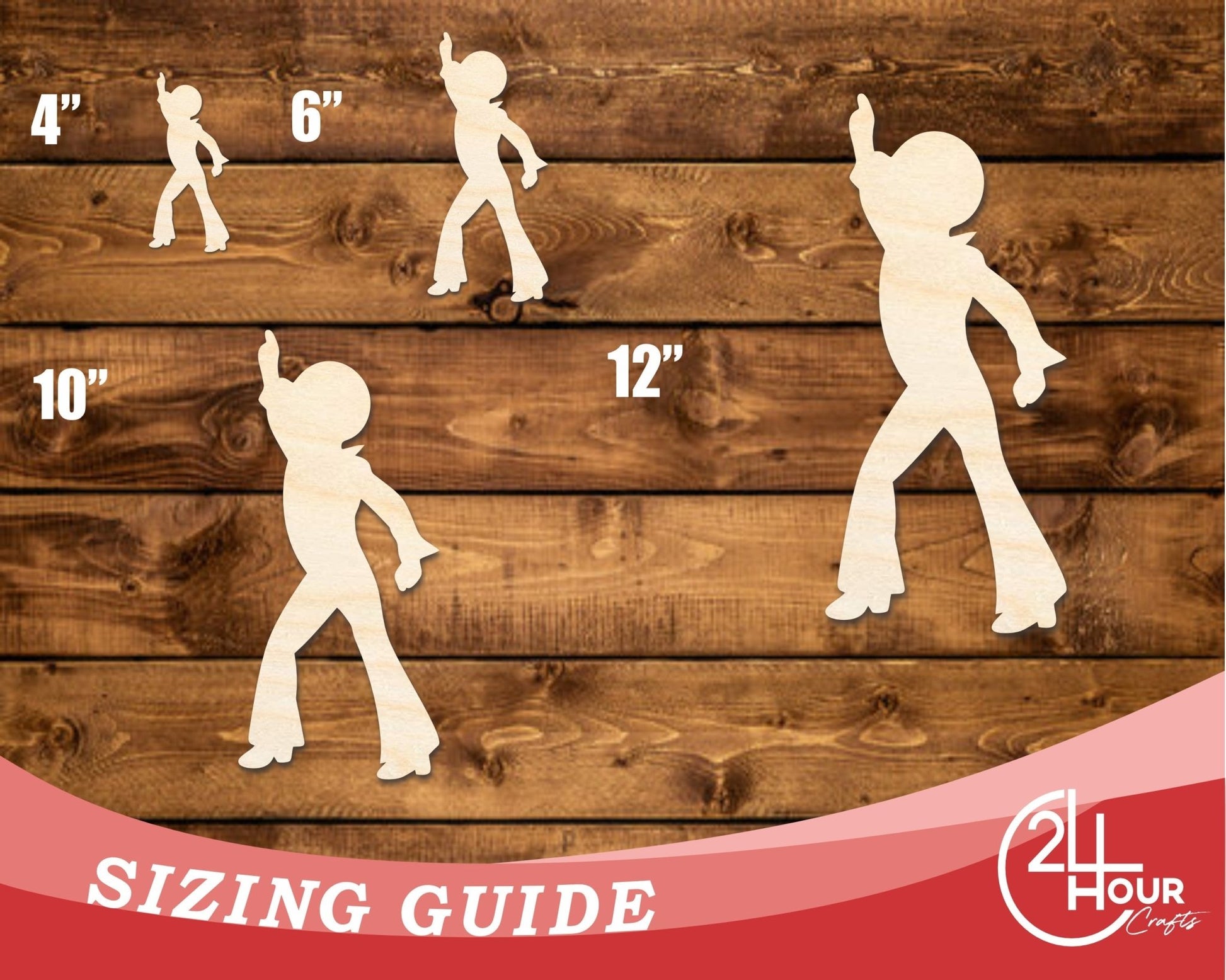 Unfinished Wood Disco Man Shape | DIY Craft Cutout | up to 46" DIY - NameSigns.com