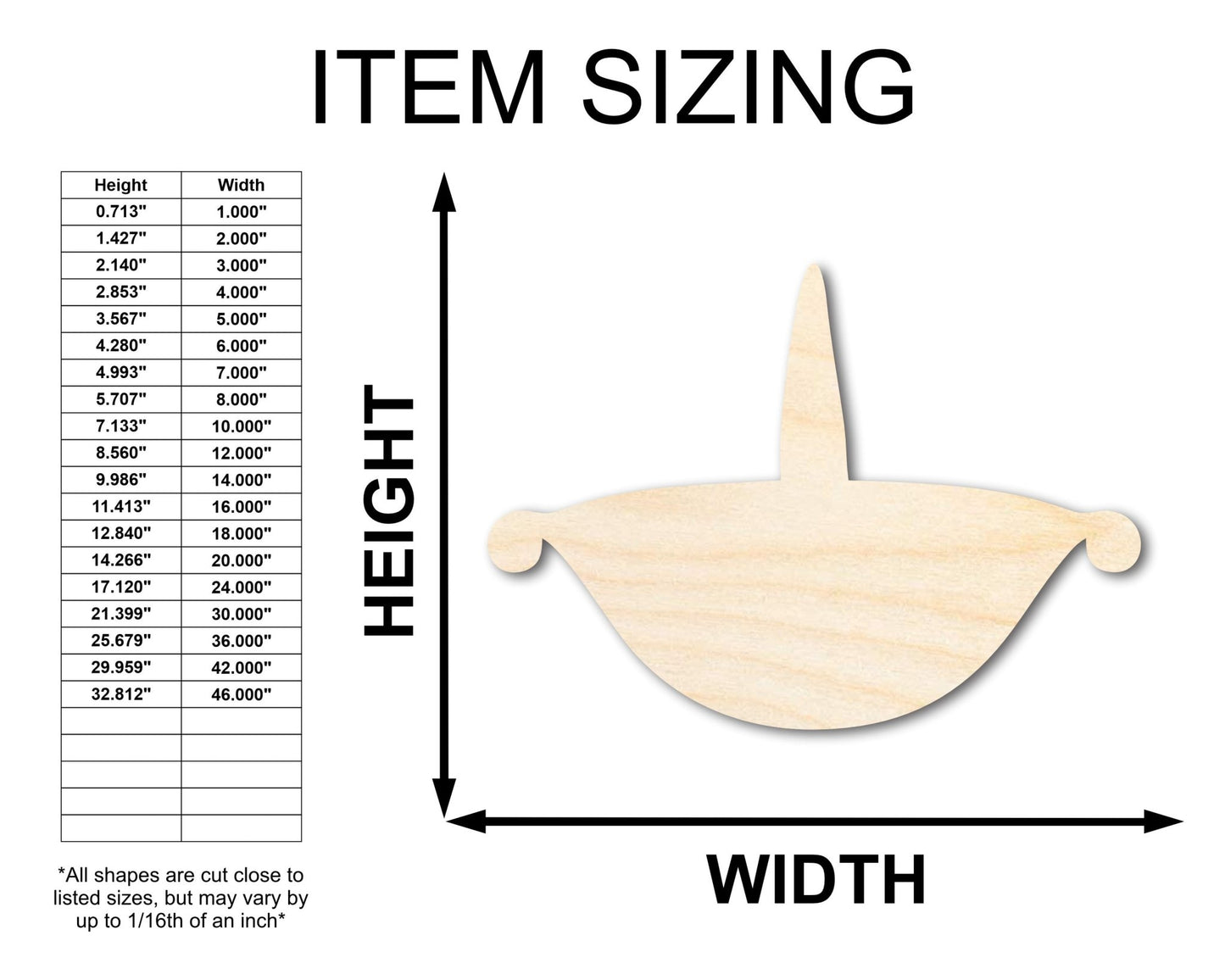 Unfinished Wood Diya Shape | Diwali | Craft Cutout | up to 46" DIY - NameSigns.com