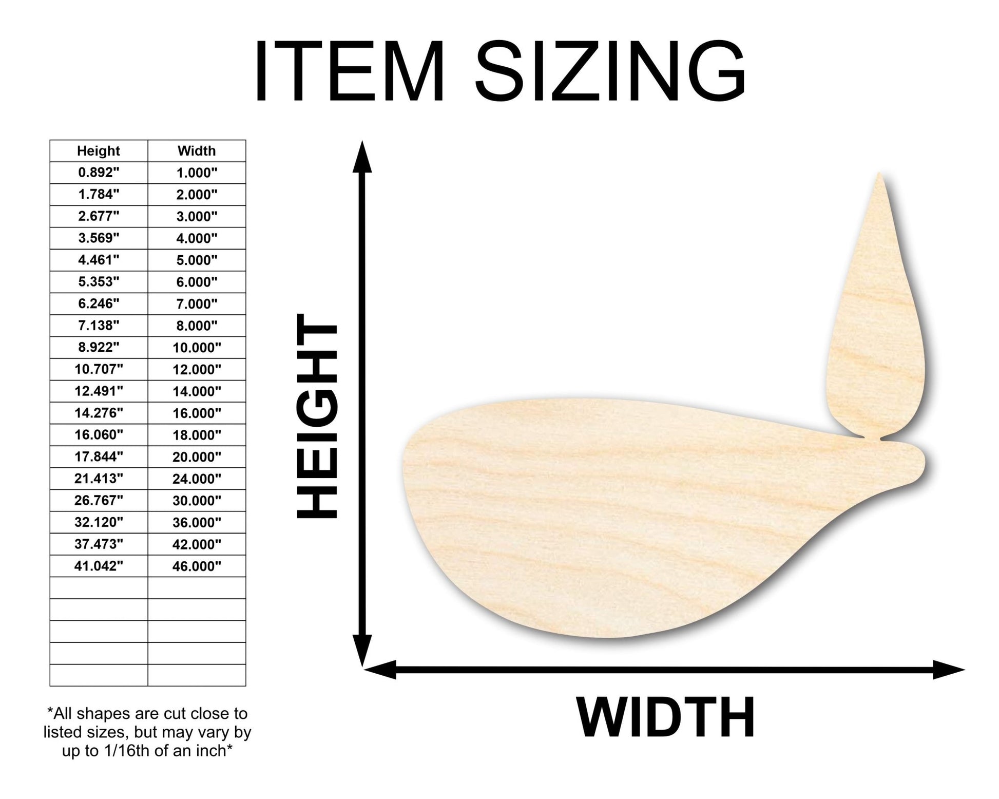 Unfinished Wood Diya Shape | Diwali | Craft Cutout | up to 46" DIY - NameSigns.com