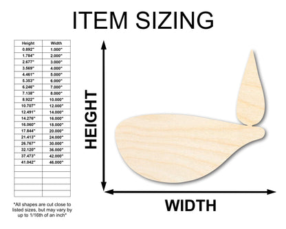 Unfinished Wood Diya Shape | Diwali | Craft Cutout | up to 46" DIY - NameSigns.com