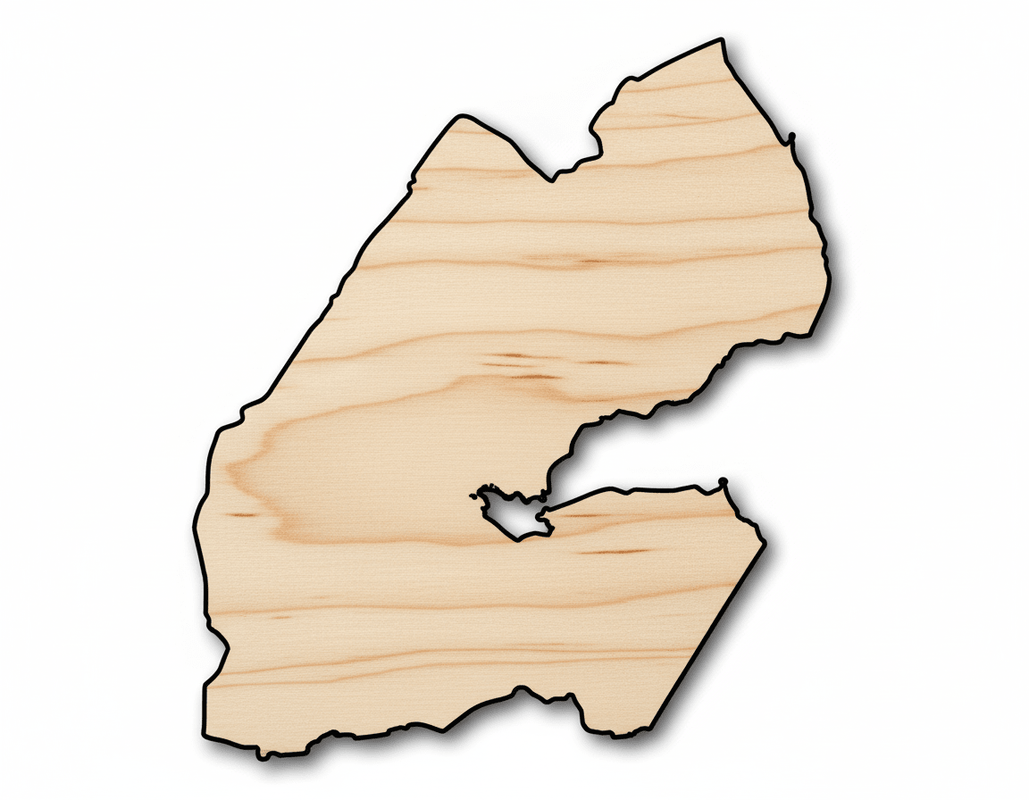 Unfinished Wood Djibouti Country Shape - East African Craft - up to 46" DIY - NameSigns.com