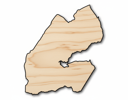 Unfinished Wood Djibouti Country Shape - East African Craft - up to 46" DIY - NameSigns.com