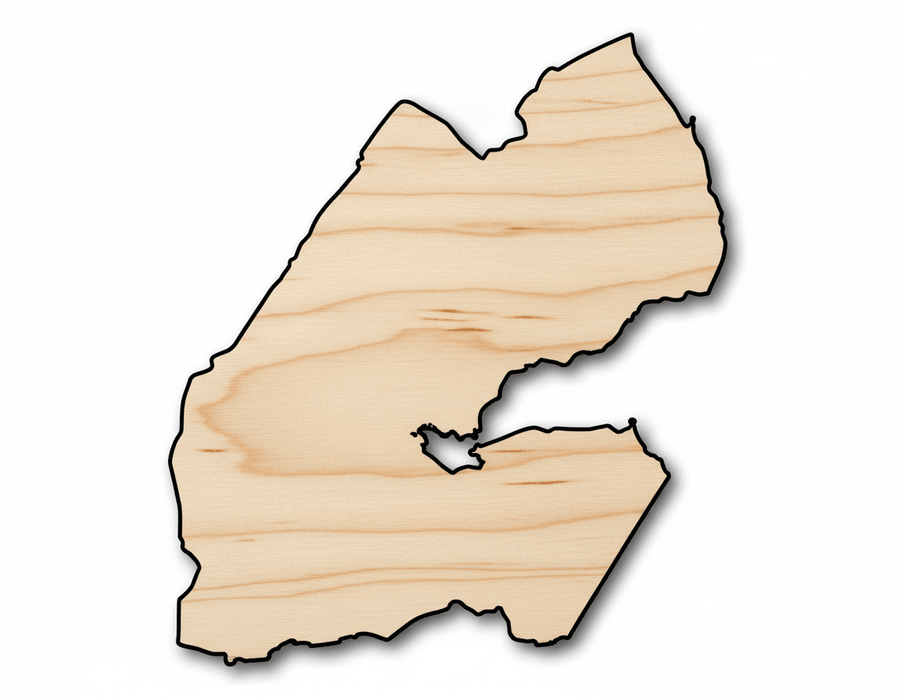 Unfinished Wood Djibouti Country Shape - East African Craft - up to 46" DIY - NameSigns.com