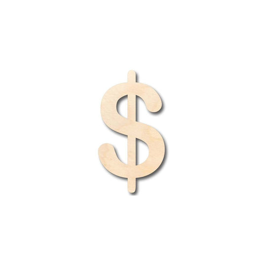 Unfinished Wood Dollar Sign Shape - Craft - up to 46" DIY - NameSigns.com