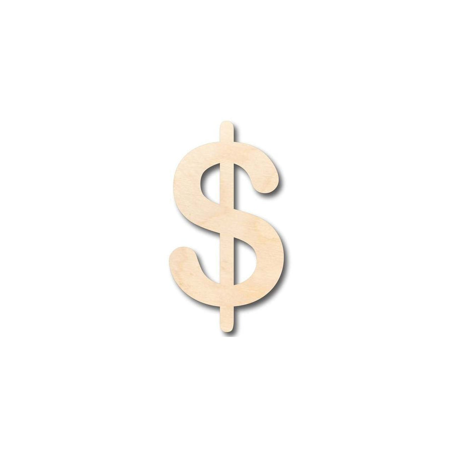 Unfinished Wood Dollar Sign Shape - Craft - up to 46" DIY - NameSigns.com