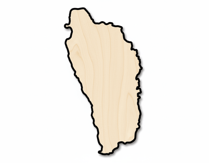 Unfinished Wood Dominica Country Shape - Caribbean Craft - up to 46" DIY - NameSigns.com