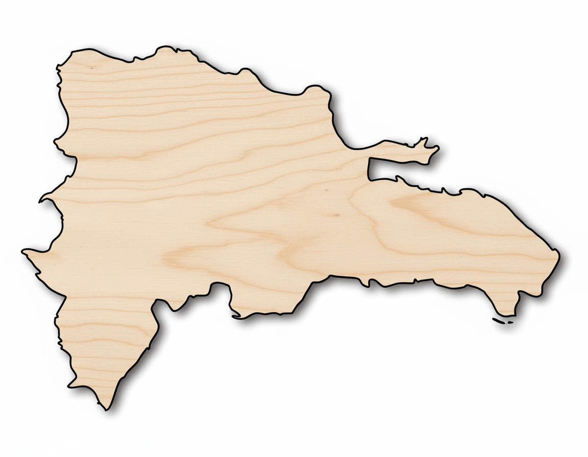 Unfinished Wood Dominican Republic Country Shape - Caribbean Craft - up to 46" DIY - NameSigns.com