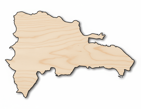 Unfinished Wood Dominican Republic Country Shape - Caribbean Craft - up to 46" DIY - NameSigns.com