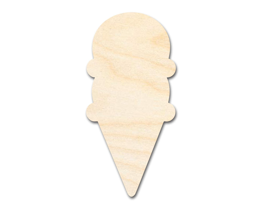 Unfinished Wood Double Scoop Ice Cream Shape | DIY Craft Cutout | up to 46" DIY - NameSigns.com