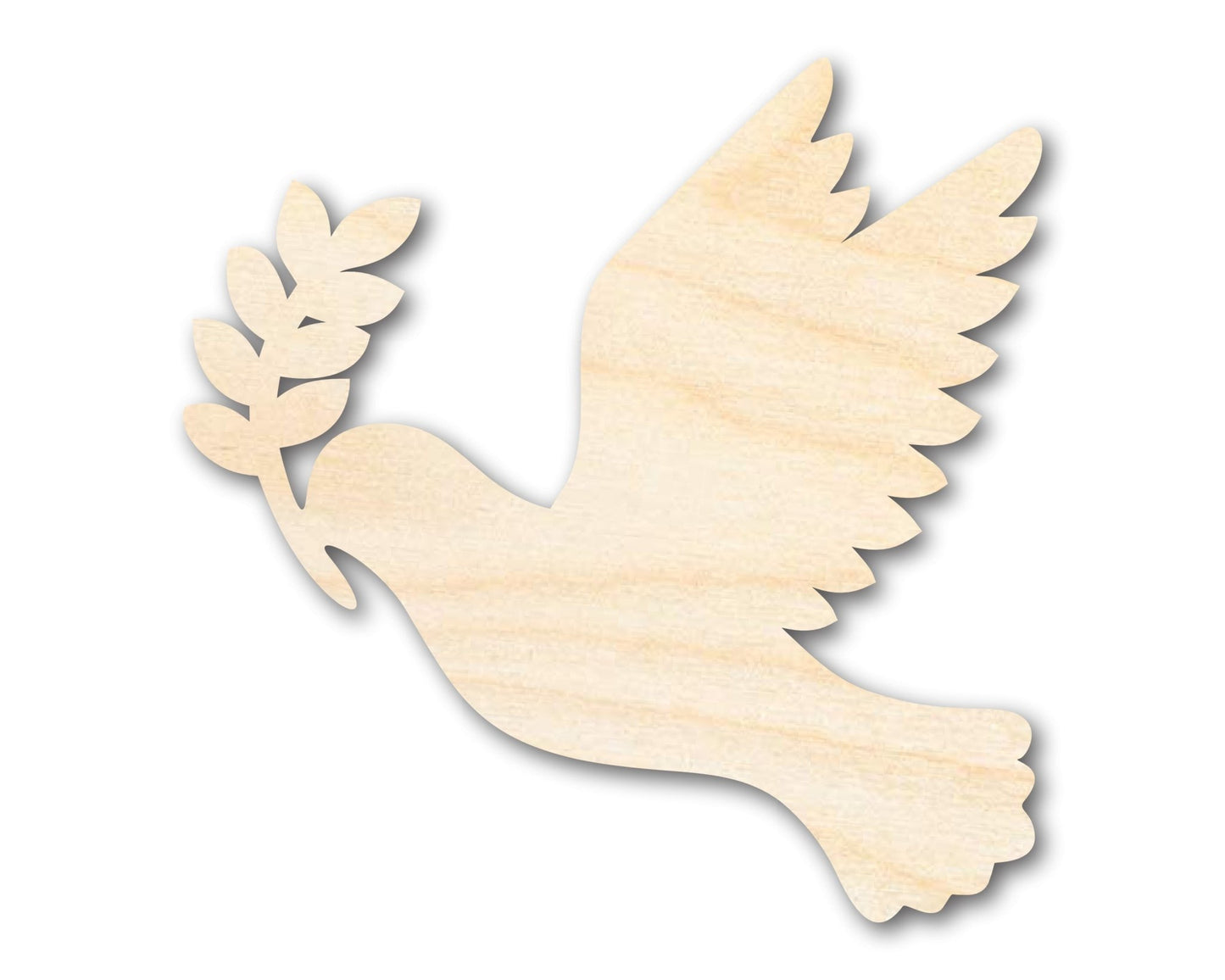 Unfinished Wood Dove and Olive Branch Shape | DIY Craft Cutout | up to 46" DIY - NameSigns.com