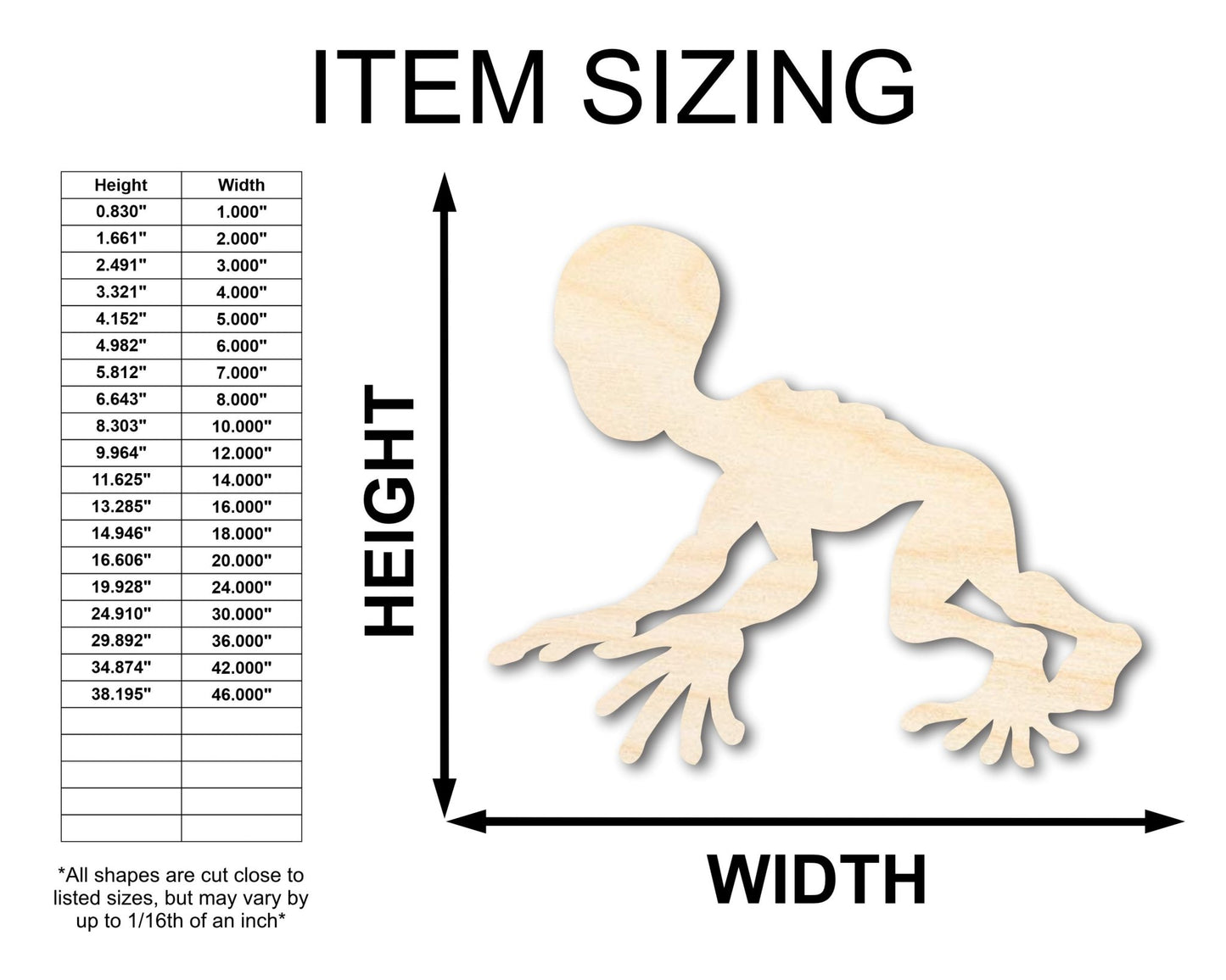 Unfinished Wood Dover Demon Shape - Craft - up to 46" - NameSigns.com