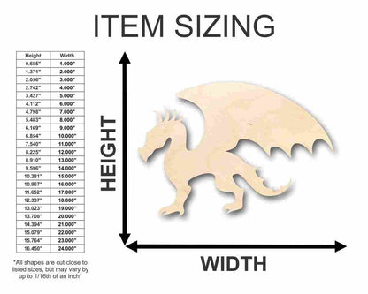 Unfinished Wood Dragon Shape - Mythical - Beast - Craft - up to 46" DIY - NameSigns.com