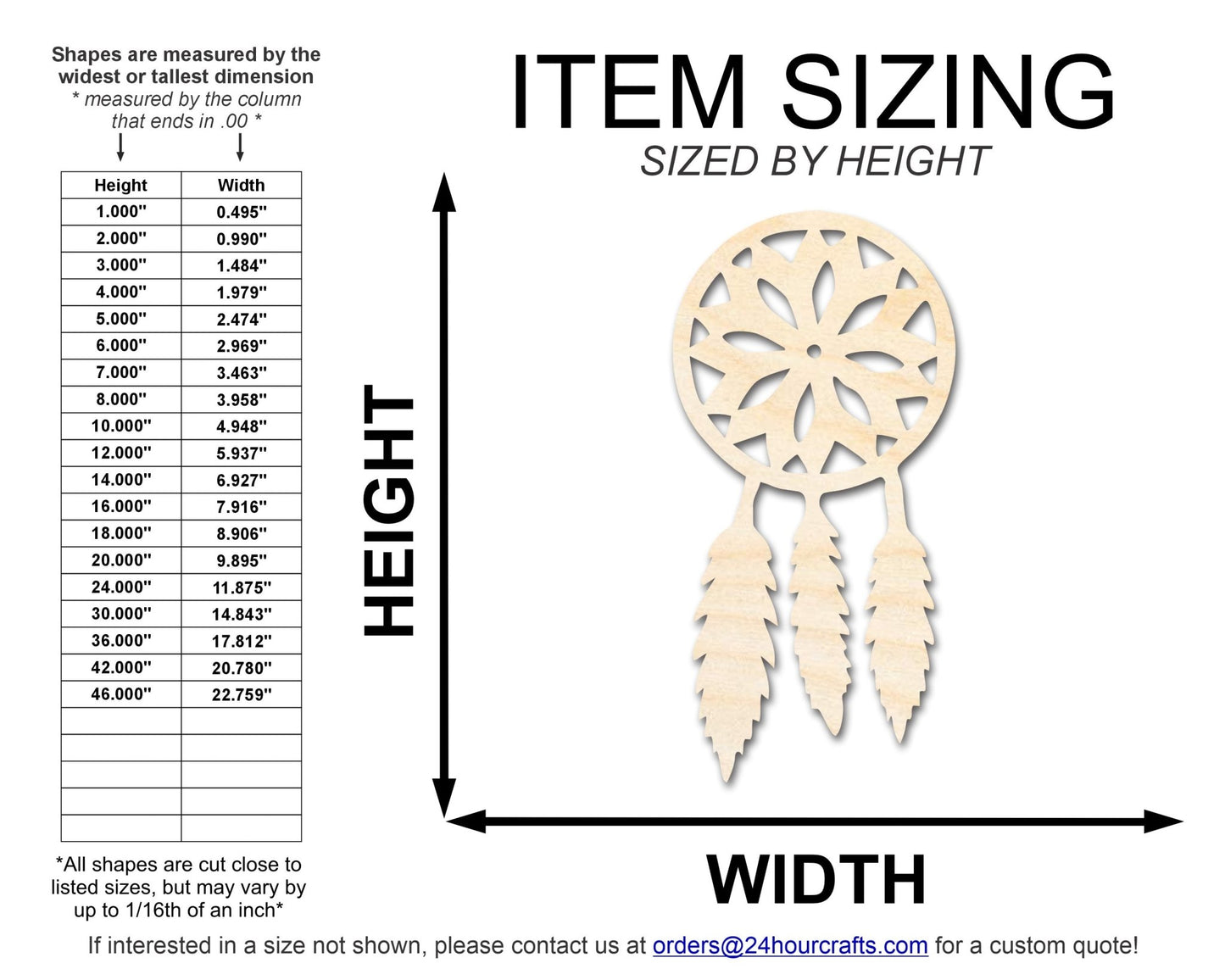 Unfinished Wood Dreamcatcher Shape | DIY Craft Cutout | up to 46" DIY - NameSigns.com