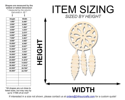 Unfinished Wood Dreamcatcher Shape | DIY Craft Cutout | up to 46" DIY - NameSigns.com