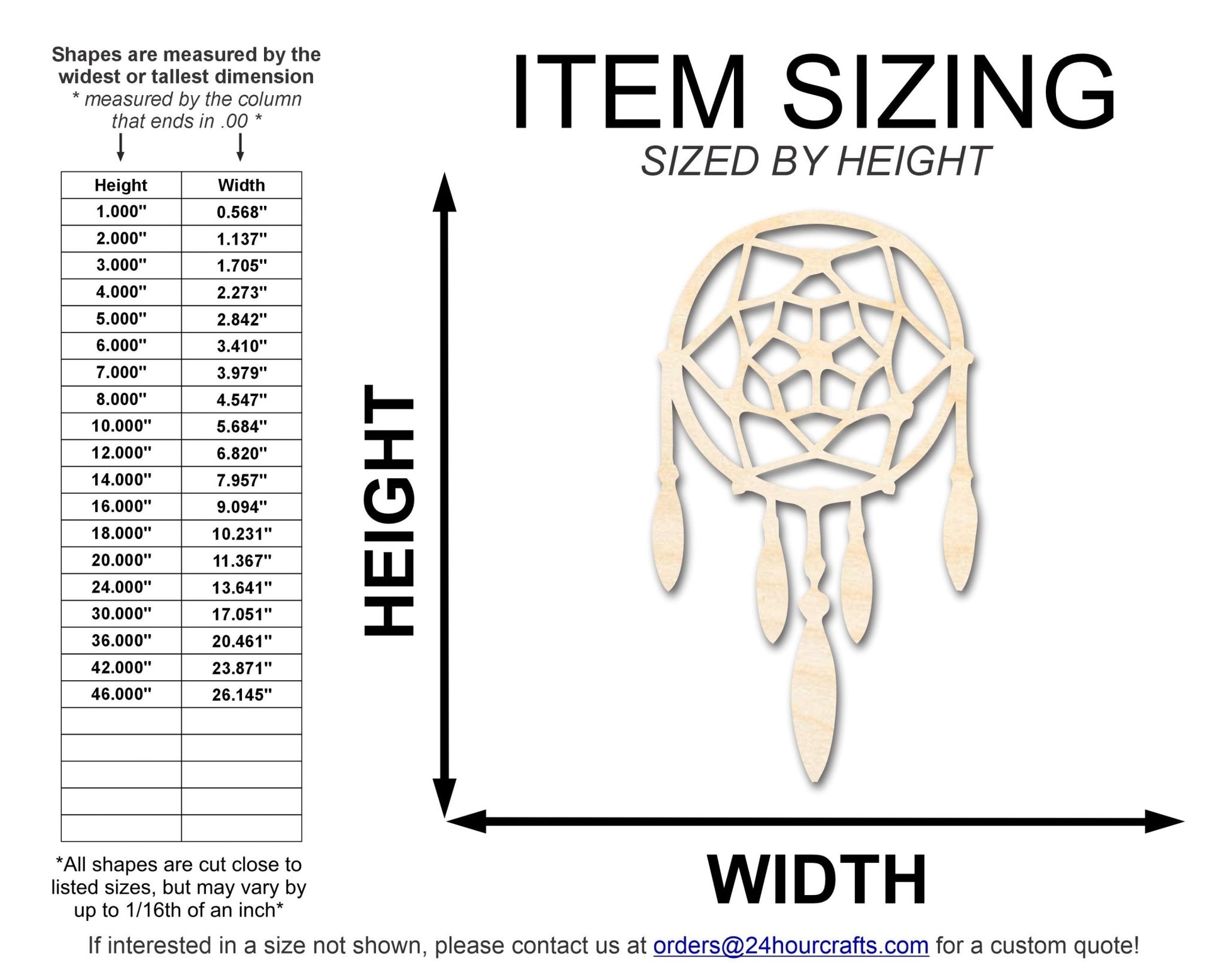 Unfinished Wood Dreamcatcher with Beads Shape | DIY Craft Cutout | up to 46" DIY - NameSigns.com