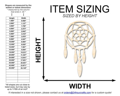 Unfinished Wood Dreamcatcher with Beads Shape | DIY Craft Cutout | up to 46" DIY - NameSigns.com