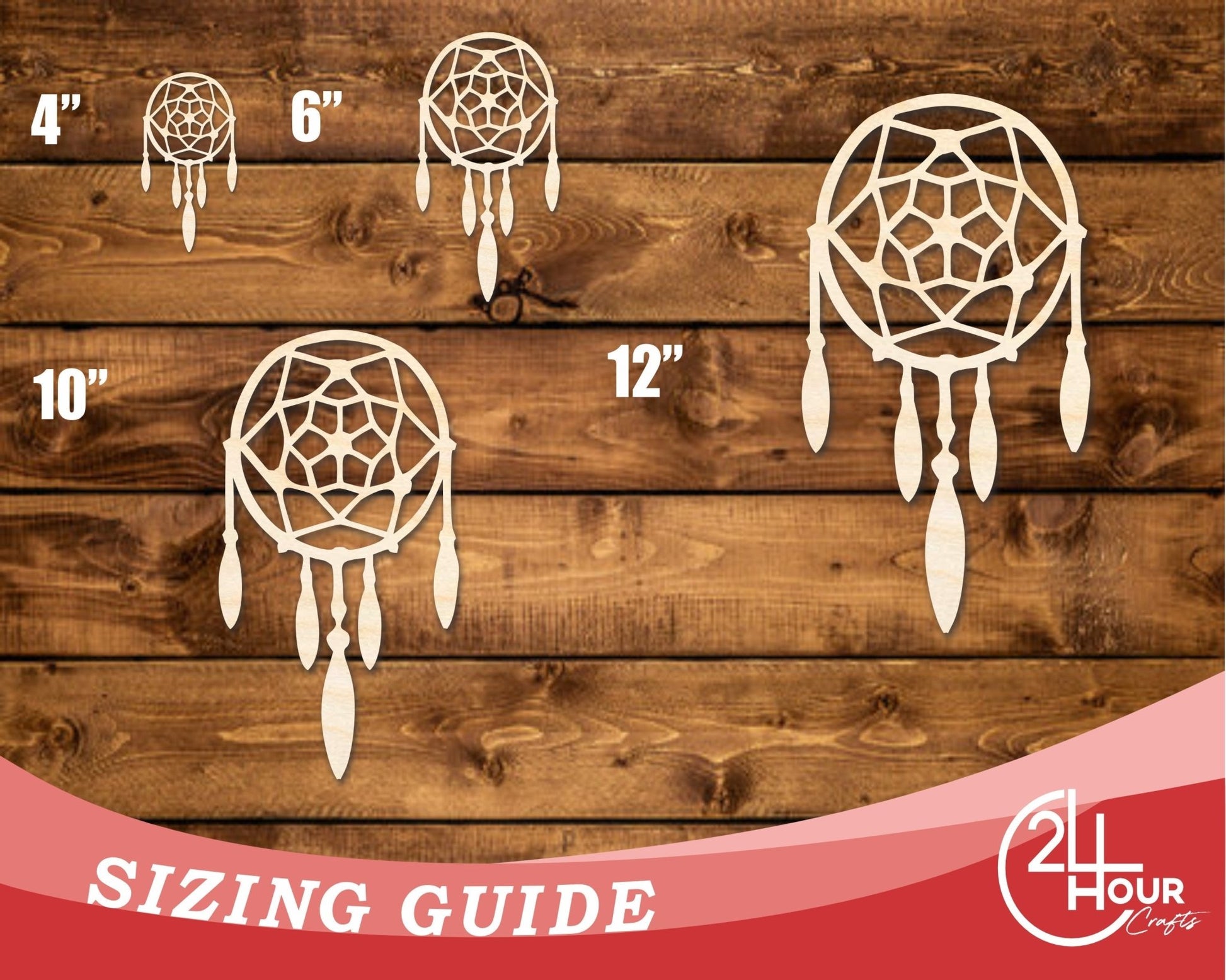 Unfinished Wood Dreamcatcher with Beads Shape | DIY Craft Cutout | up to 46" DIY - NameSigns.com