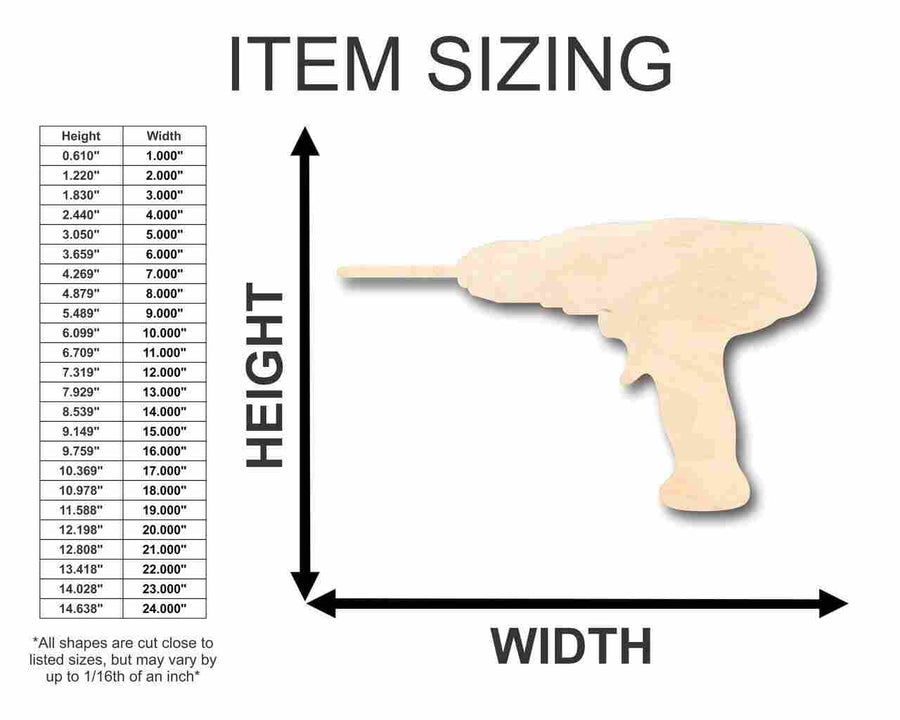 Unfinished Wood Drill Shape - Tool - Craft - up to 46" DIY - NameSigns.com