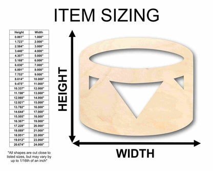 Unfinished Wood Drum Instrument Silhouette - Craft - up to 46" DIY - NameSigns.com