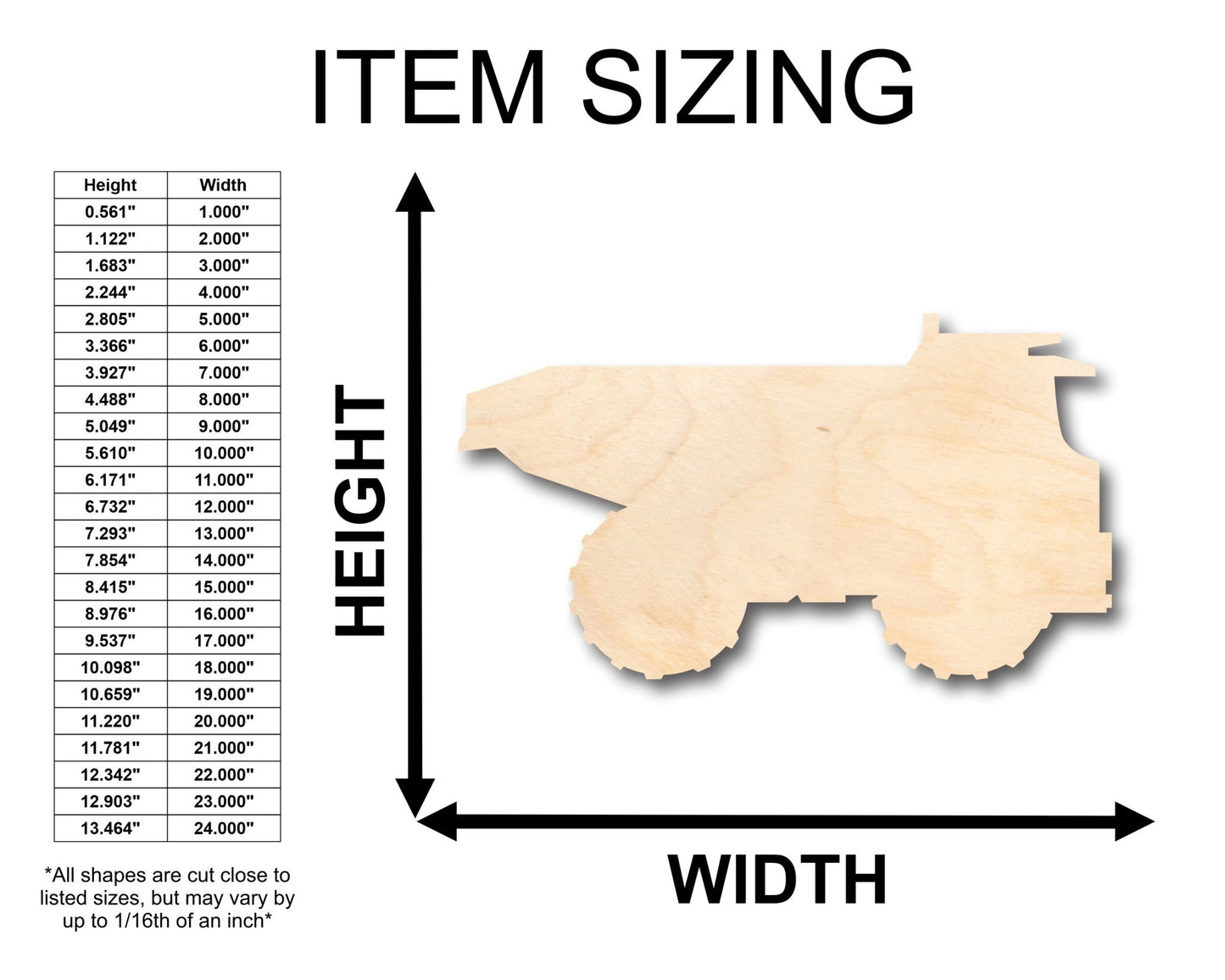 Unfinished Wood Dumptrunk Shape - Craft - up to 46" DIY - NameSigns.com