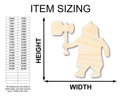 Unfinished Wood Dwarf Shape - Craft - up to 46" - NameSigns.com