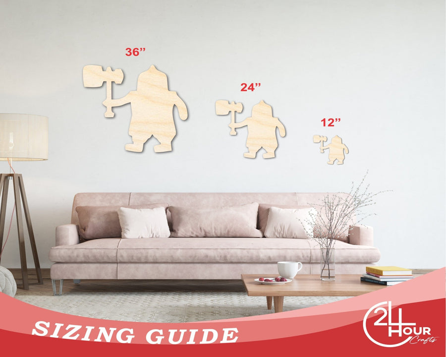 Unfinished Wood Dwarf Shape - Craft - up to 46" - NameSigns.com