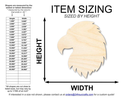 Unfinished Wood Eagle Head Shape | DIY Craft Cutout | up to 46" DIY - NameSigns.com