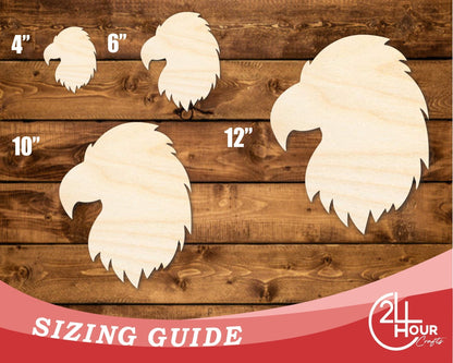 Unfinished Wood Eagle Head Shape | DIY Craft Cutout | up to 46" DIY - NameSigns.com
