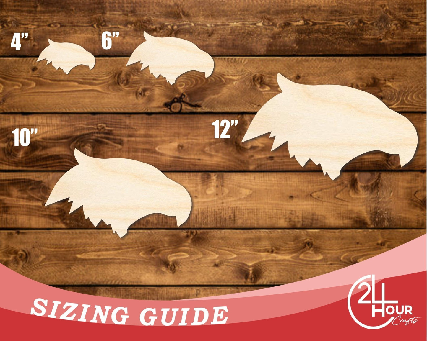 Unfinished Wood Eagle Mascot Shape | DIY Craft Cutout | up to 46" DIY - NameSigns.com