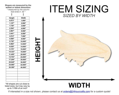 Unfinished Wood Eagle Mascot Shape | DIY Craft Cutout | up to 46" DIY - NameSigns.com