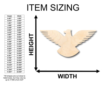 Unfinished Wood Eagle Patriotic Shape - Craft - up to 46" DIY - NameSigns.com