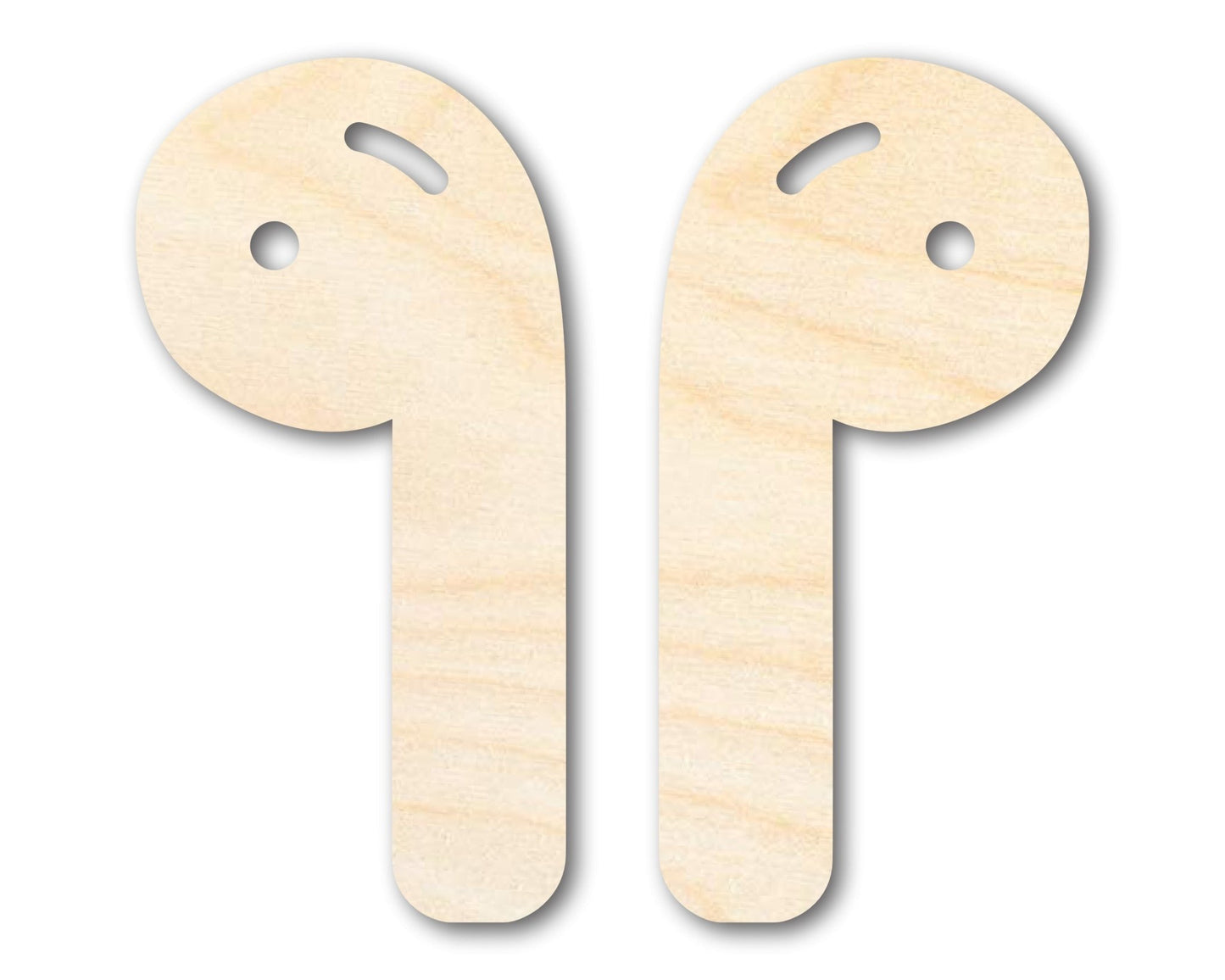 Unfinished Wood Earbuds Shape | DIY Craft Cutout | up to 46" DIY - NameSigns.com