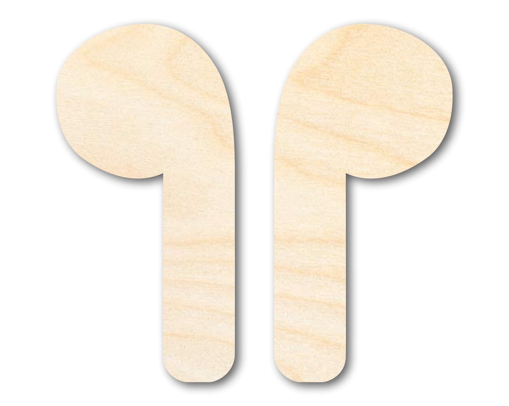 Unfinished Wood Earbuds Silhouette Shape | DIY Craft Cutout | up to 46" DIY - NameSigns.com