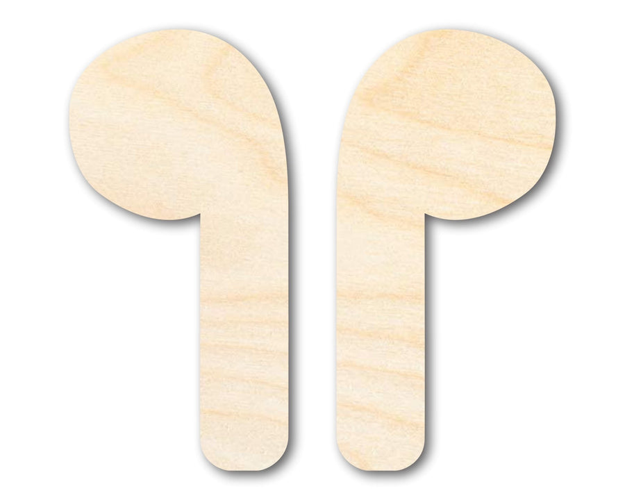 Unfinished Wood Earbuds Silhouette Shape | DIY Craft Cutout | up to 46" DIY - NameSigns.com