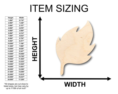 Unfinished Wood Earth Leaf Element Shape - Craft - up to 46" DIY - NameSigns.com