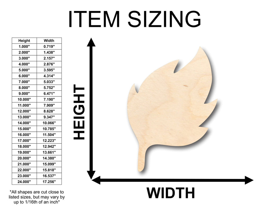 Unfinished Wood Earth Leaf Element Shape - Craft - up to 46" DIY - NameSigns.com