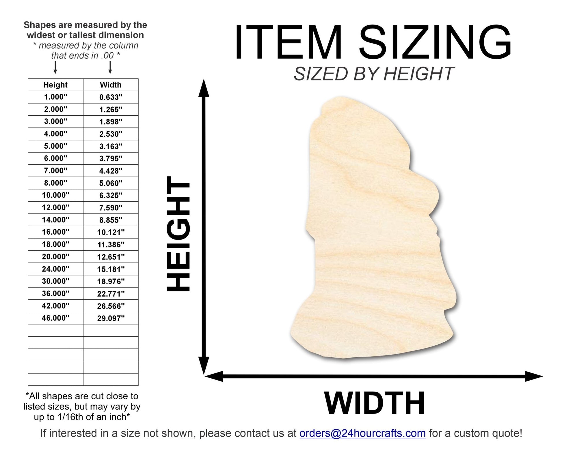 Unfinished Wood Easter Island Statue Shape | DIY Craft Cutout | up to 46" DIY - NameSigns.com