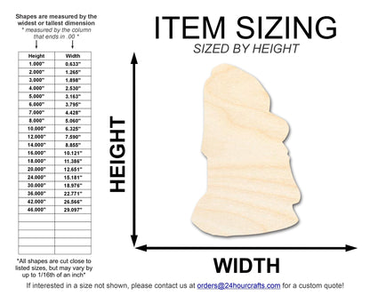 Unfinished Wood Easter Island Statue Shape | DIY Craft Cutout | up to 46" DIY - NameSigns.com